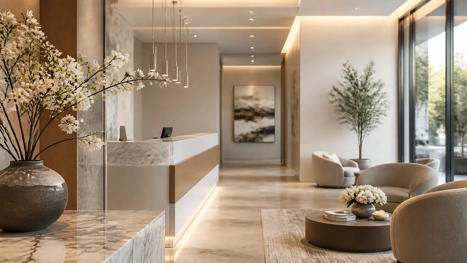 Patient consultation in a calm, bright plastic surgery setting